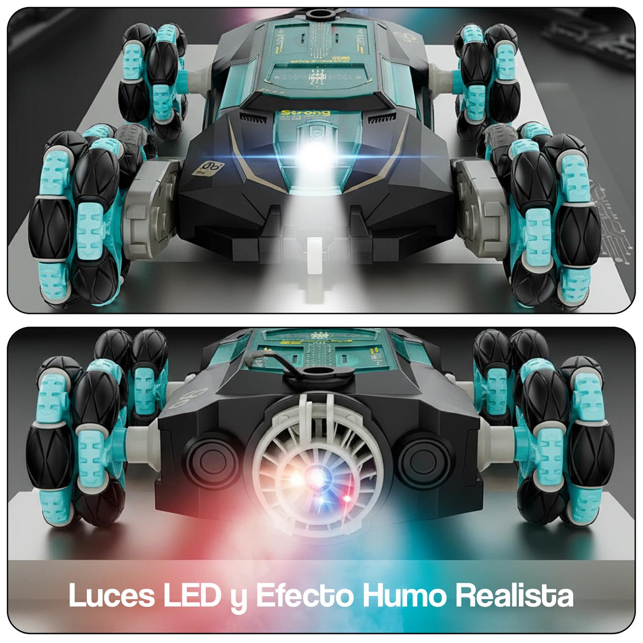 50% OFF- AUTO CONTROL REMOTO 6X6 todo terreno con Sensor de Movimiento- Efecto Humo- Luces LED y SONIDO integrado