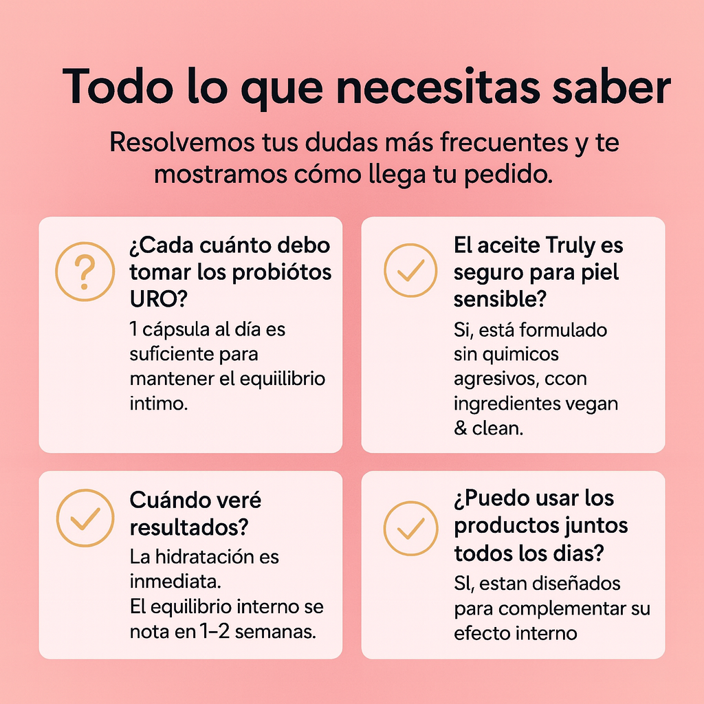 40% OFF- Combo Cuidado Total Íntimo- Aceite TRULY + URO Probiótico