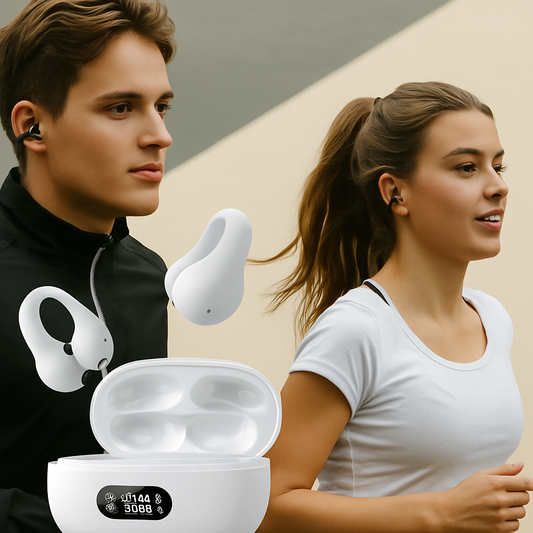 ErgoPods- Audífonos Inalámbricos IPX7 Pantalla LED- Color Blanco