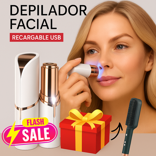 LUMISKIN, Depiladora facial/ De REGALO un Cepillo Alisador Rizador de Cerámica