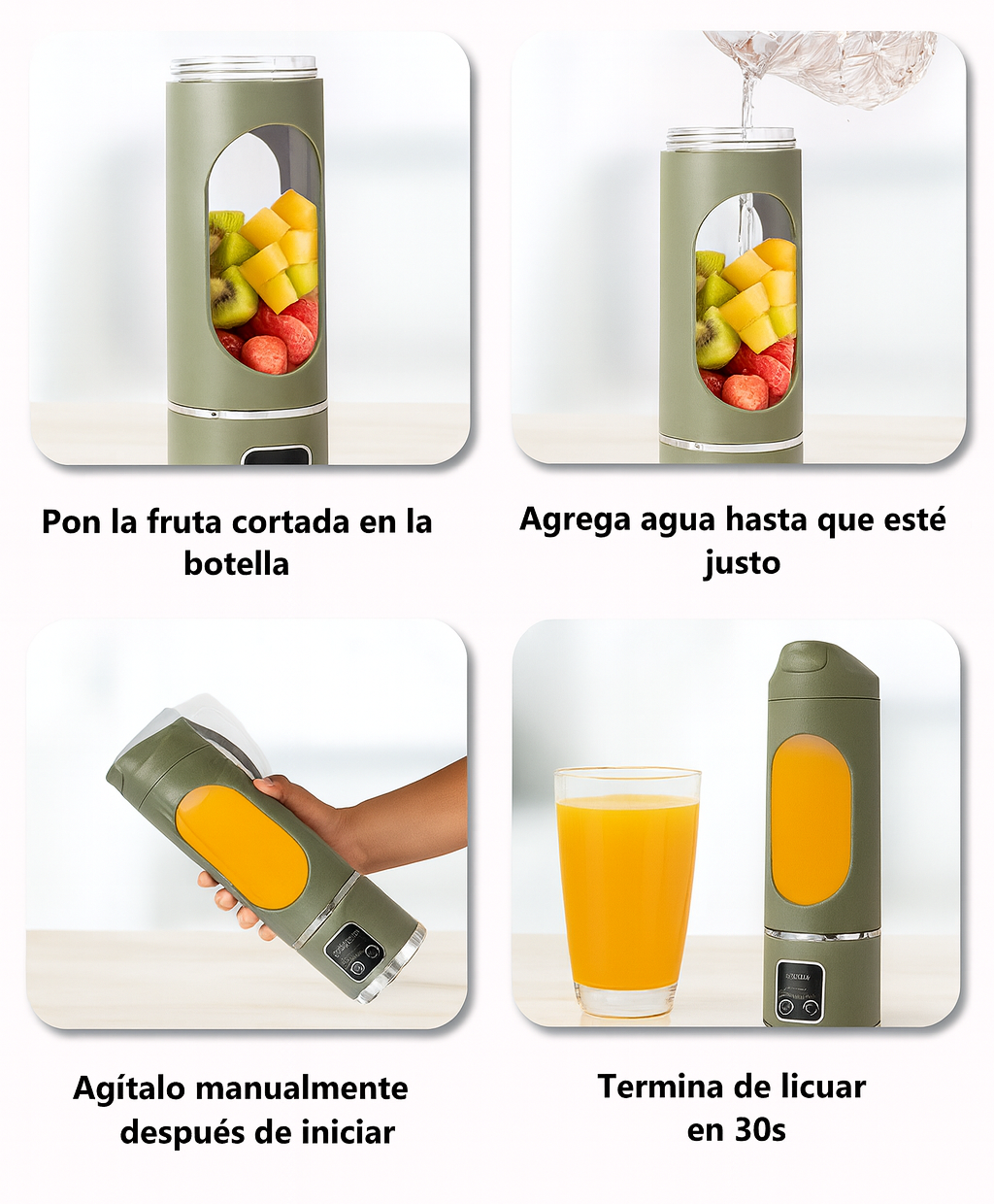 OFERTA CYBER! 30% Licuadora Procesadora Portátil con Pantalla LED y Carga USB
