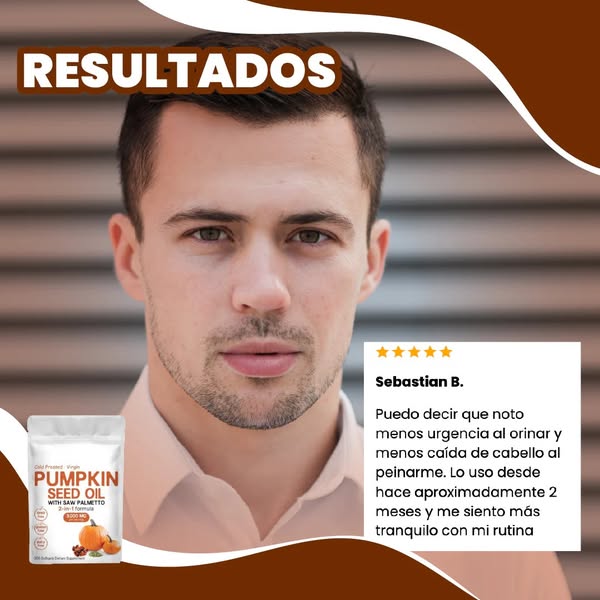 30% OFF- ACEITE DE SEMILLA DE CALABAZA- 60 Cápsulas