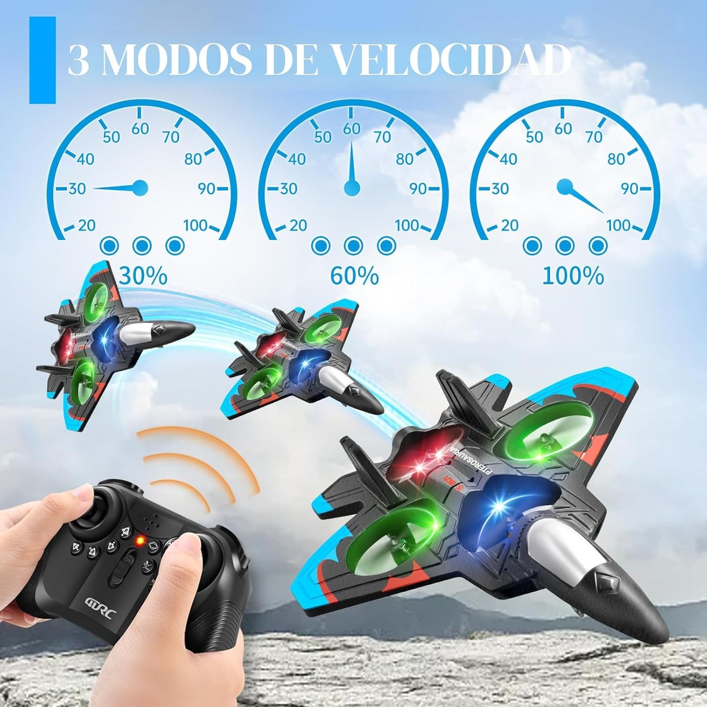 40% OFF / 🎅🎁 AVION DRON VIRAL/ El regalo mágico de esta Navidad: resistente, luces y acrobacias