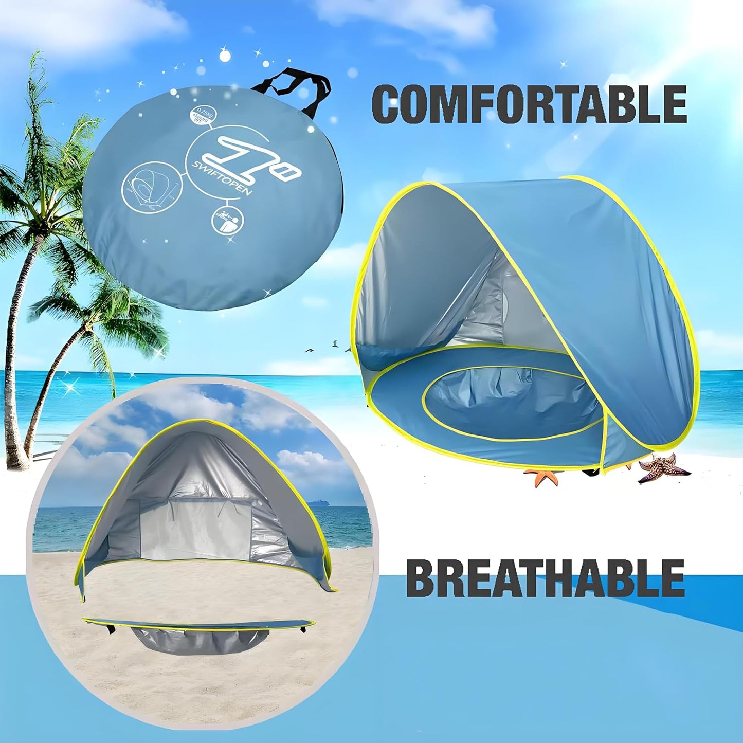 30% OFF- 🎁Carpa con Protección UV y piscina incorporada