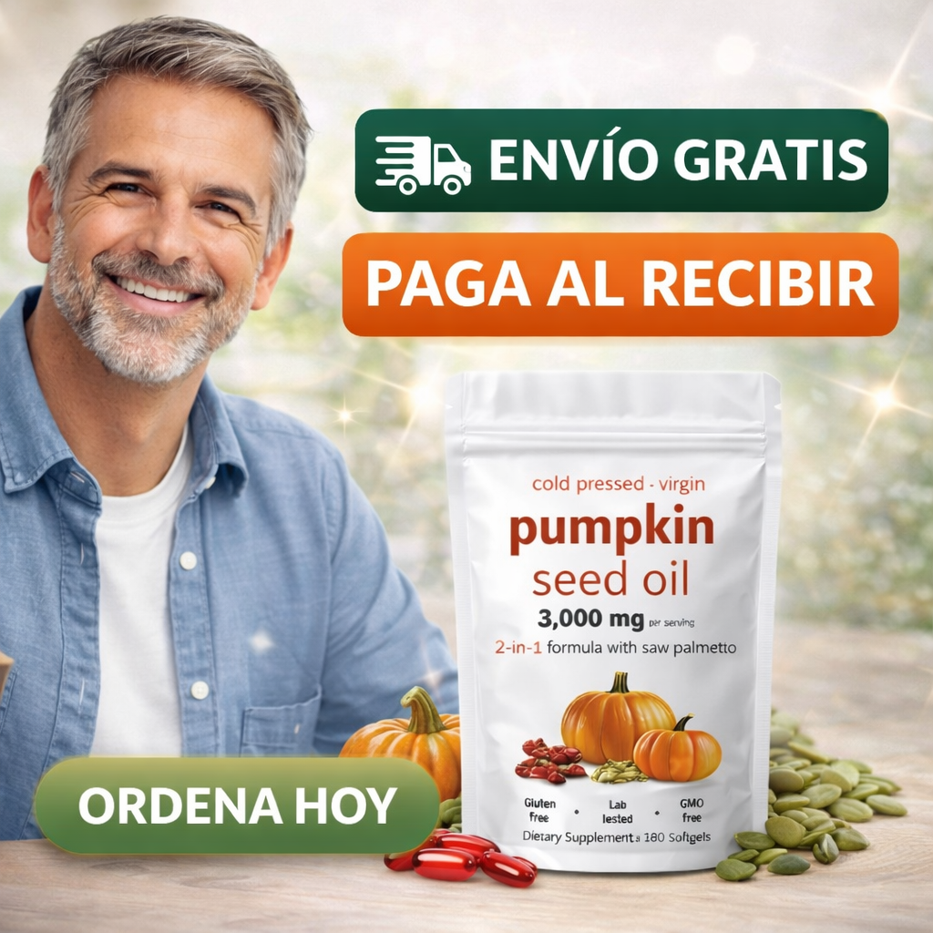 40% OFF- ACEITE DE SEMILLA DE CALABAZA- 60 cápsulas