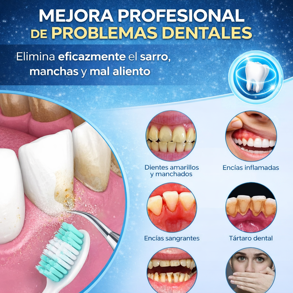 🔥40% OFF 🔥 SET LIMPIADOR DENTAL 🦷 Remueve sarro y elimina suciedad desde casa.