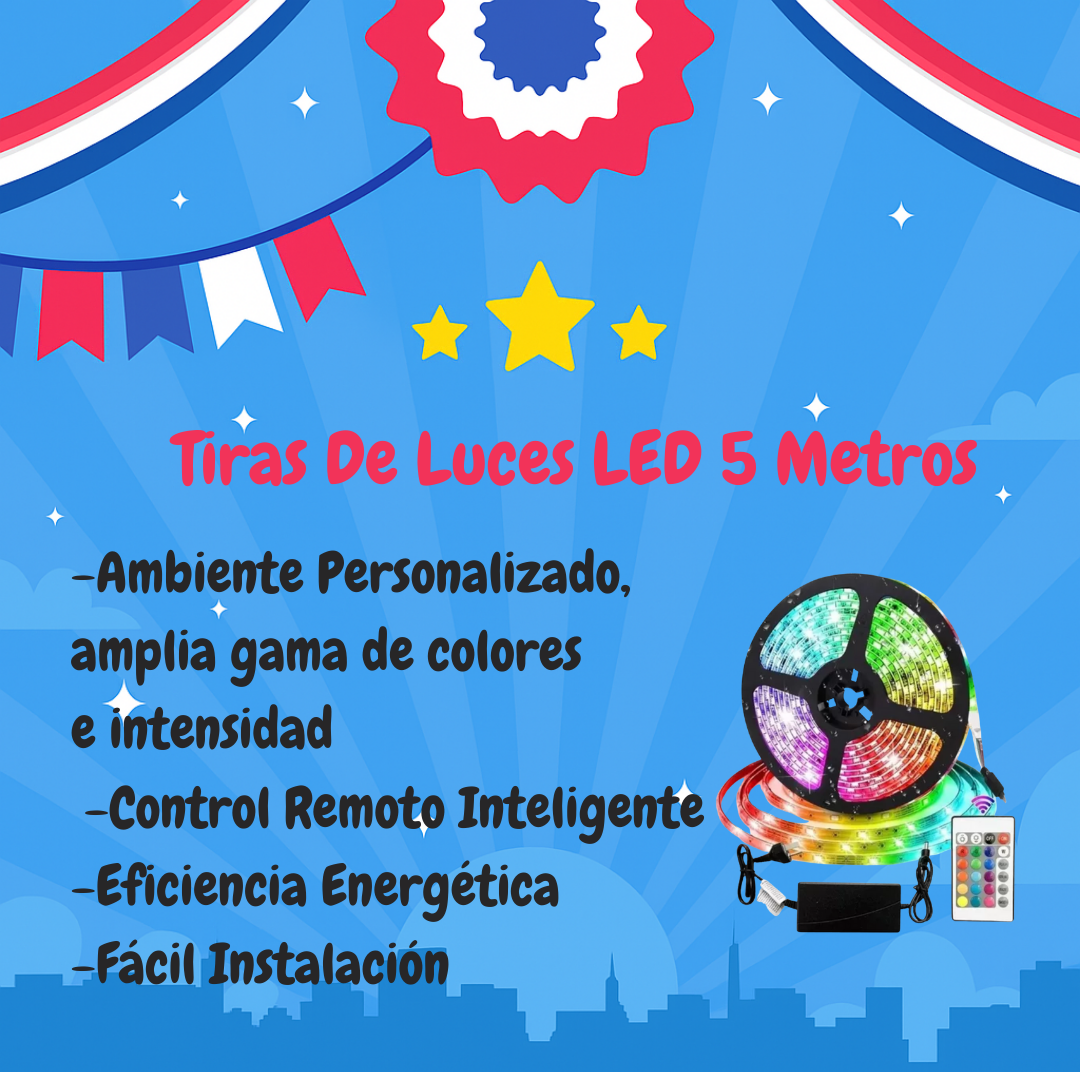 30% OFF- Pack Fiesta 18: Altavoz inalámbrico con micrófono para Karaoke y Luces LED 5 MTS.