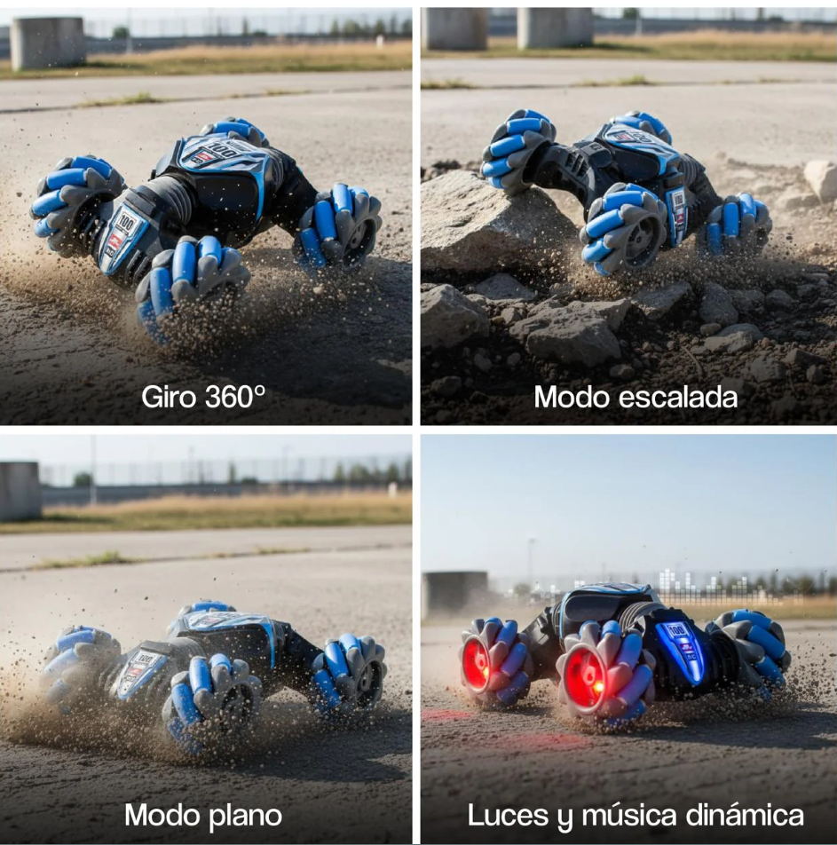 30% OFF- EL MEJOR REGALO🎁: Auto Acrobático 4x4  con Sensor de movimiento- Color AZUL Disponible
