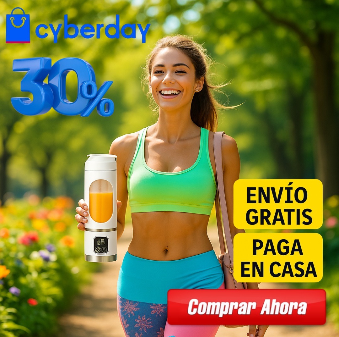 OFERTA CYBER! 30% Licuadora Procesadora Portátil con Pantalla LED y Carga USB