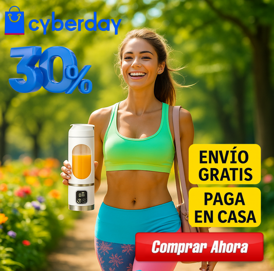 OFERTA CYBER! 30% Licuadora Procesadora Portátil con Pantalla LED y Carga USB