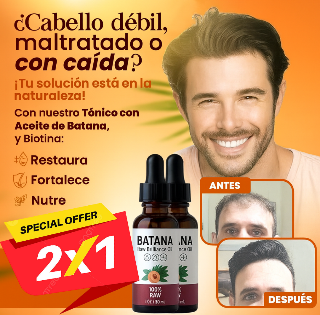 2x1 ACEITE DE BATANA - Hidratación y Fortalecimiento Capilar- 30ML
