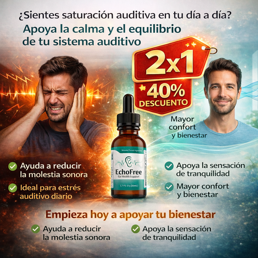 🔥OFERTA EXCLUSIVA 2X1 CON 40% OFF ✨ECHO FREE👂 Recupera tu audición y elimina el zumbido con ingredientes naturales 🌿