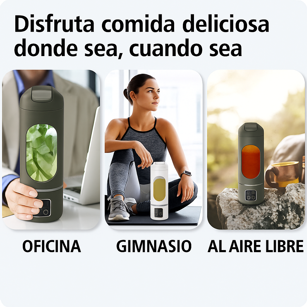OFERTA CYBER! 30% Licuadora Procesadora Portátil con Pantalla LED y Carga USB