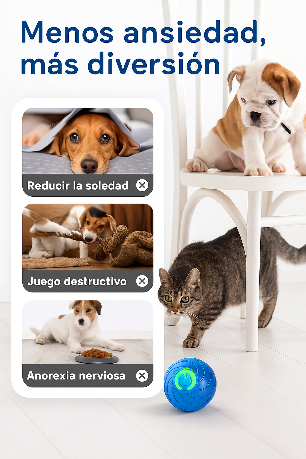 Pelota Interactiva Inteligente para Mascotas - Diversión y cariño para tu hijo peludo 🐾