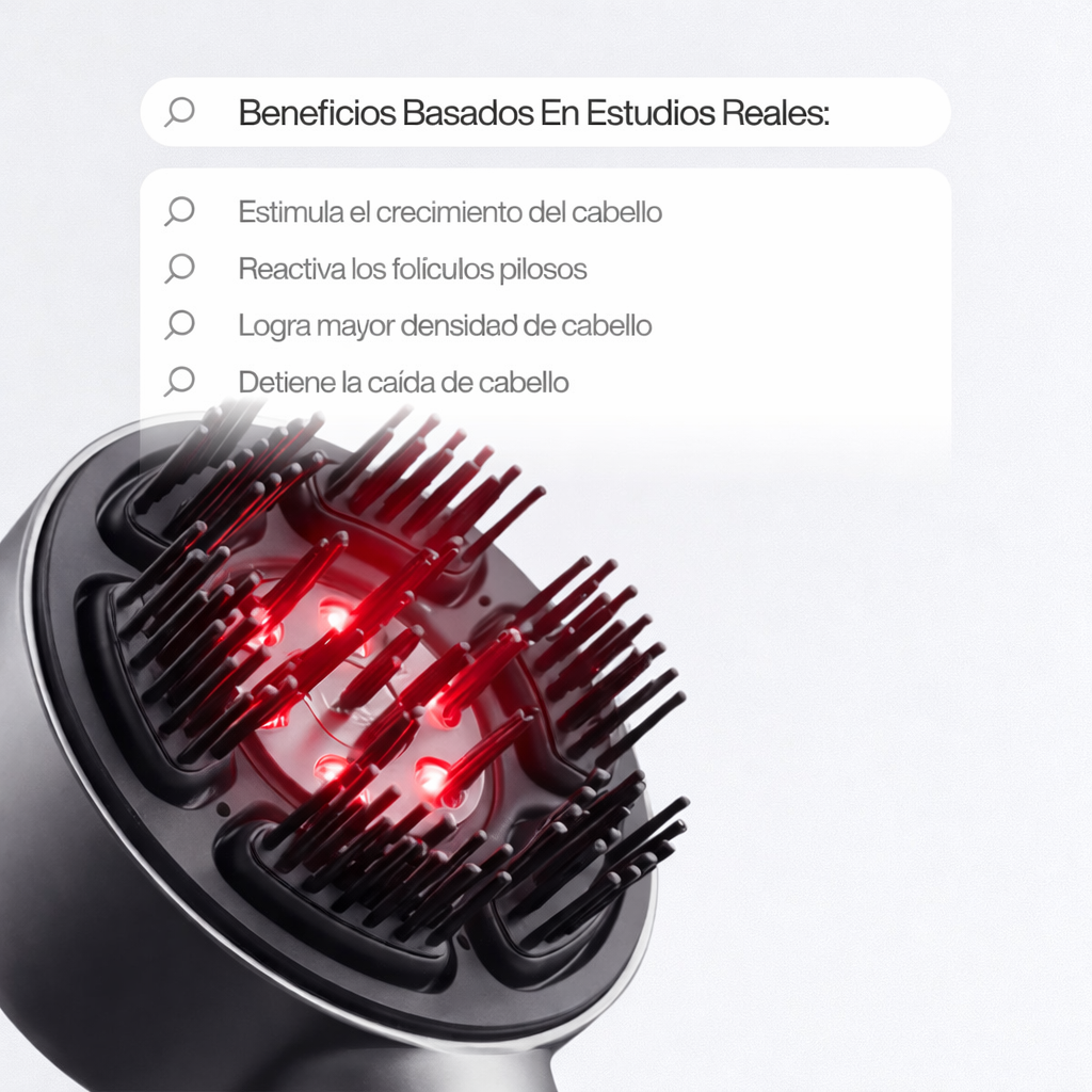🚨 TRATAMIENTO CAPILAR ANTI-CAIDA ¡CEPILLO CON LUZ LED Y MASAJEADOR+ ACEITE DE BATANA GRATIS! 🎁
