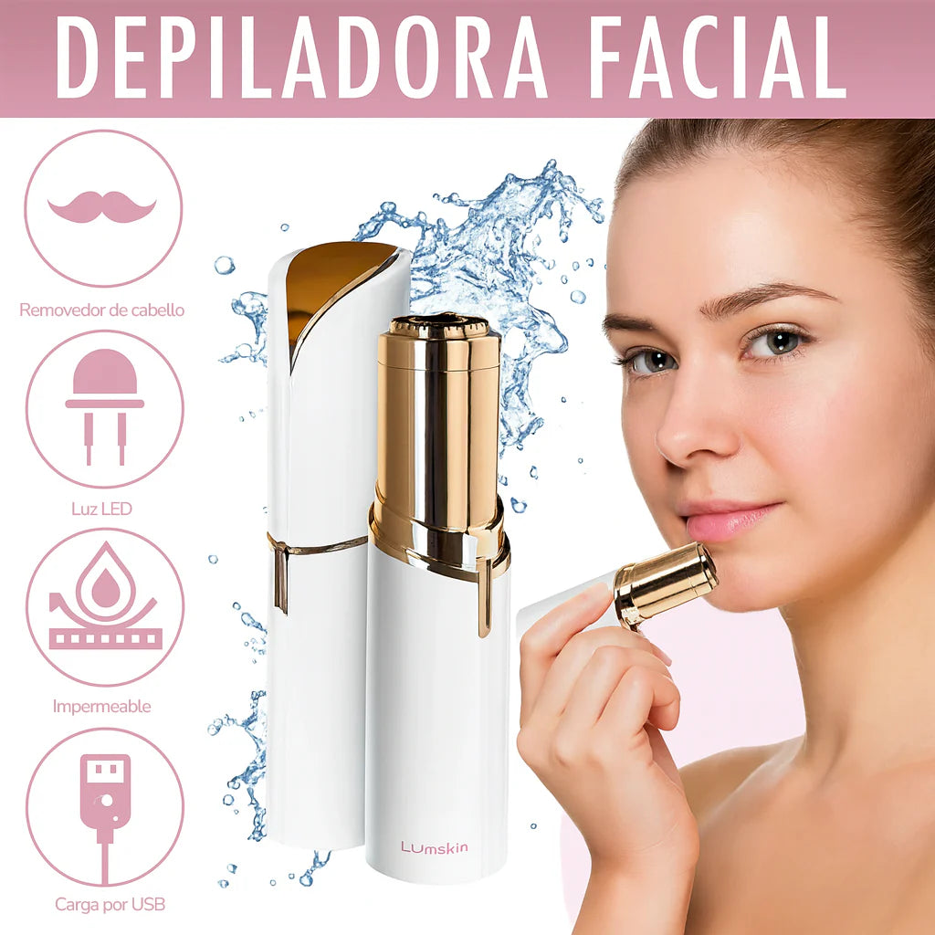 LUMISKIN, Depiladora facial/ De REGALO un Cepillo Alisador Rizador de Cerámica