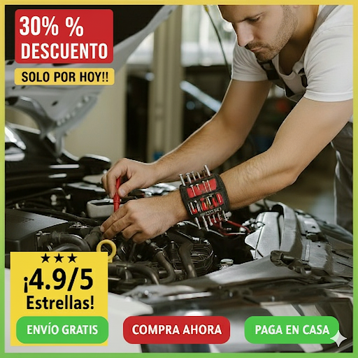 30% OFF- PULSERA MAGNÉTICA para tornillos, clavos, brocas y más